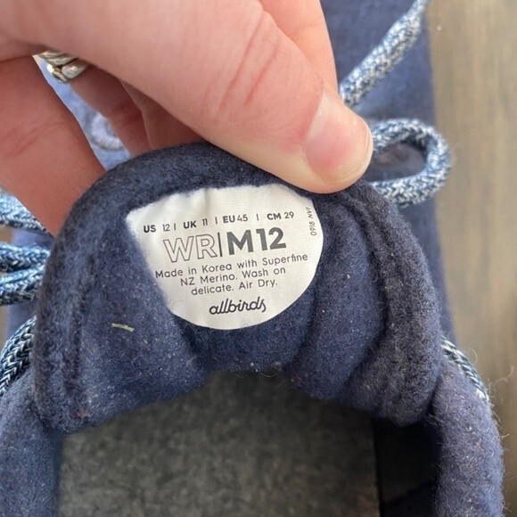 Men’s Allbirds Navy Blue Wool Runners Sneakers - Size 12 - EUC - Picture 7 of 8